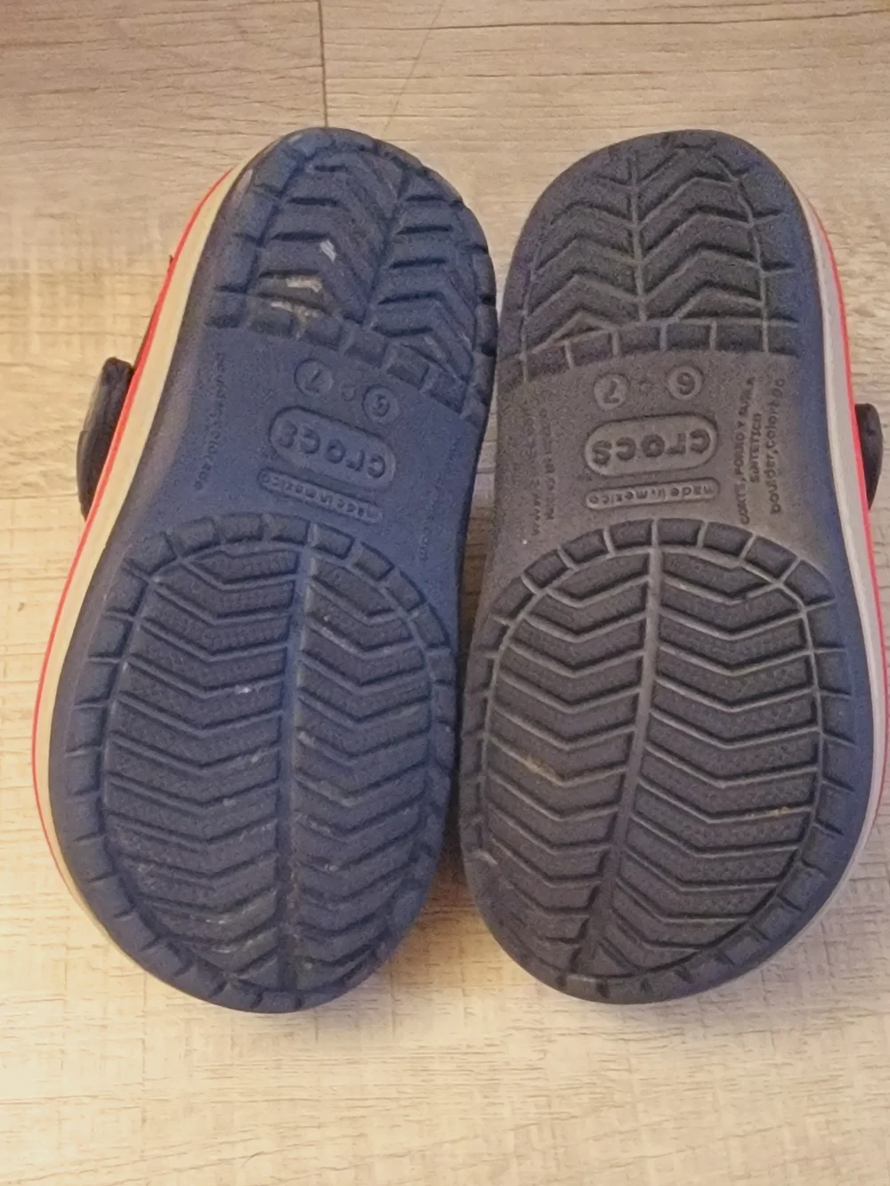 CROCS Kids Navy Blue Clogs with Red Accent